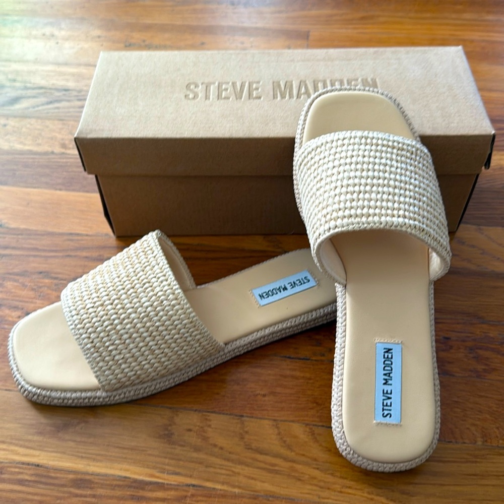 New Steve Madden Holmes Raffia sandals size 8